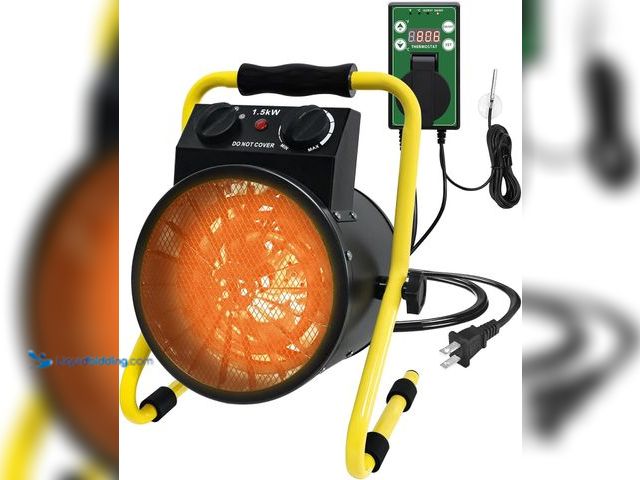 Lot 49-5458861 - EAGLE PEAK 1500W Greenhouse Heater with Thermostat, Suitable for Greenhouse, Grow Tent, Garage, Cell...