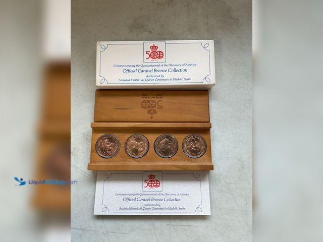 Lot 49-1505763 - OFFICIAL CARAVEL BRONZE COLLECTION COMMEMORATING THE QUINCENTENNIAL OF THE DISCOVERY OF AMERICA 4 CO...