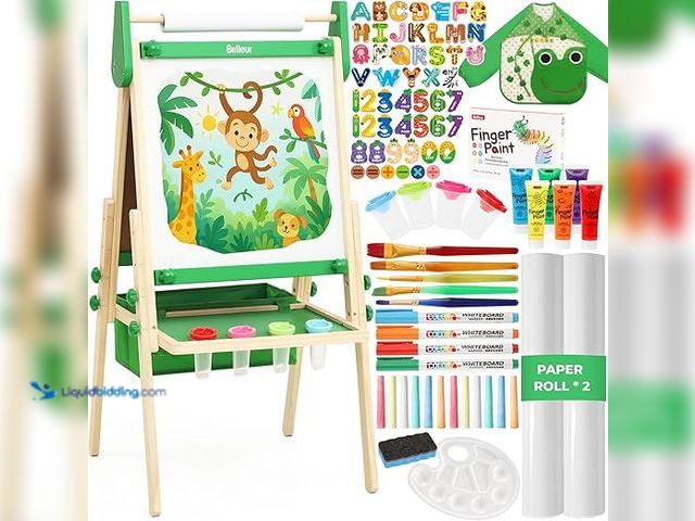 Lot 49-5479094 - Belleur All-in-One Art Easel for Kids, Adjustable Double Sided Easel for Toddlers with Magnetic Whit...