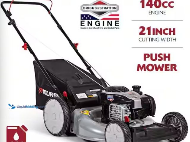 Lot 49-5546053 - 21 in. 140 cc Briggs and Stratton Walk Behind Gas Push Lawn Mower with Height Adjustment and with Mu...