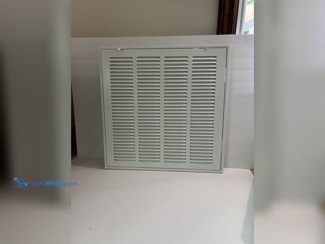 Lot 49-1835208 - RETURN FILTER GRILLE    EZ-Flo 16x16 duct size unused power-coated steel construction removable to c...