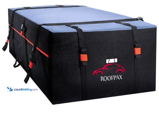 Lot 49-5436305 - RoofPax Waterproof 19 Cubic Feet Rooftop Cargo Carrier Bag – Heavy Duty Car Roof Storage with Double...