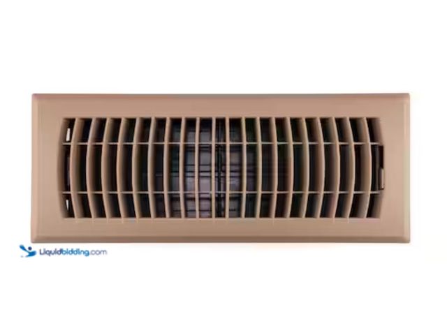 Lot 49-3611988 - Lot of (6) Everbilt 4 in. x 12 in. 1-Way Plastic Floor Register in Brown, Model # E160MBP04X12, Unus...