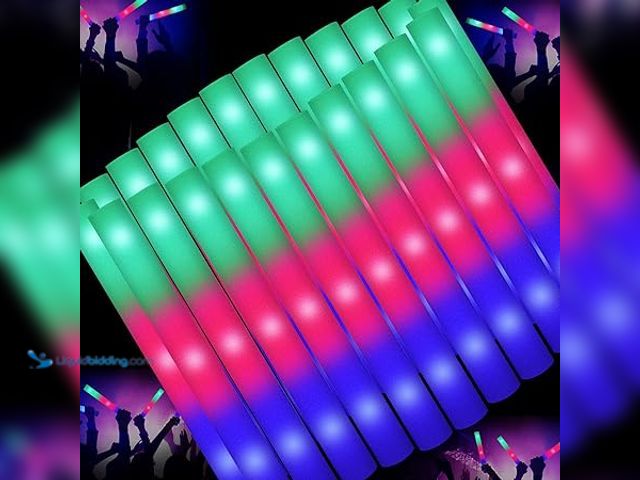 Lot 49-5407051 - 105 Pack LED Foam Glow Sticks, Glow Sticks Bulk with 3 Modes Colorful Flashing, Glow in the Dark Par...