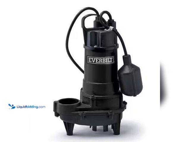 Lot 49-1569463 - Everbilt 1/2 HP Effluent Septic Pump with Tethered Switch, Model # HDEFR50W, Used, Works.  Ref#HDPA0...