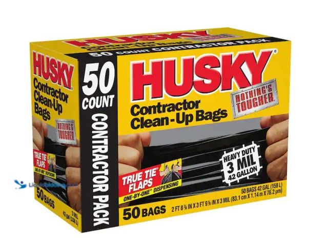 Lot 49-1578066 - Lot of (2) 50-Count Boxes of Husky 42 Gal. Contractor Bags, Model # HK42WC050B, Unused (100 pcs. tot...