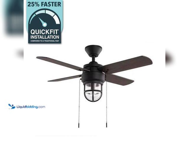 Lot 49-5452796 - Hampton Bay
Cedar Lake 44 in. Indoor/Outdoor LED Matte Black Damp Rated Ceiling Fan with Light Kit,...