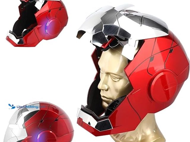 Lot 49-3431897 - Iron-Man MK 5 Wearable Electronic Helmet: Voice & Remote Controlled, LED Eyes & Sound Effects, Perfe...