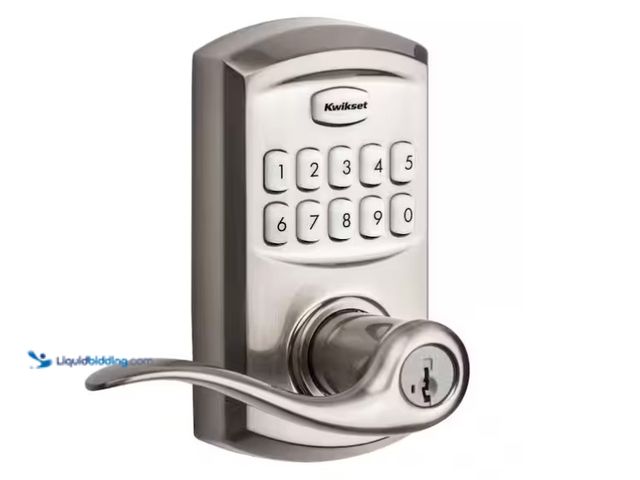 Lot 49-1571661 - Kwikset Smart Code 917 Satin Nickel Keypad Electronic Single-Cylinder Tustin Door Handle Featuring S...