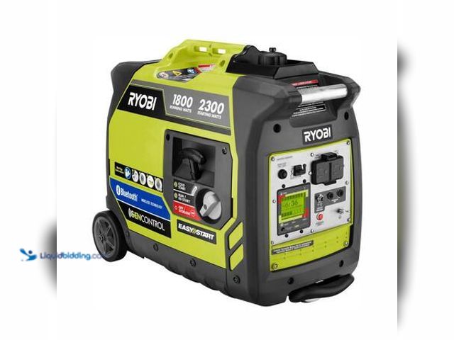 Lot 49-5549943 - RYOBI Bluetooth 2,300 Starting Watt Super Quiet Gasoline Powered Digital Inverter Generator Model # ...