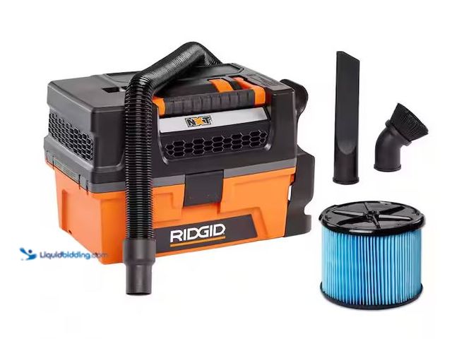 Lot 49-3472071 - RIDGID 3 Gal. 5.0 Peak HP NXT Shop Vacuum Wet Dry Vac with Fine Dust Filter, Expandable Hose and Acc...