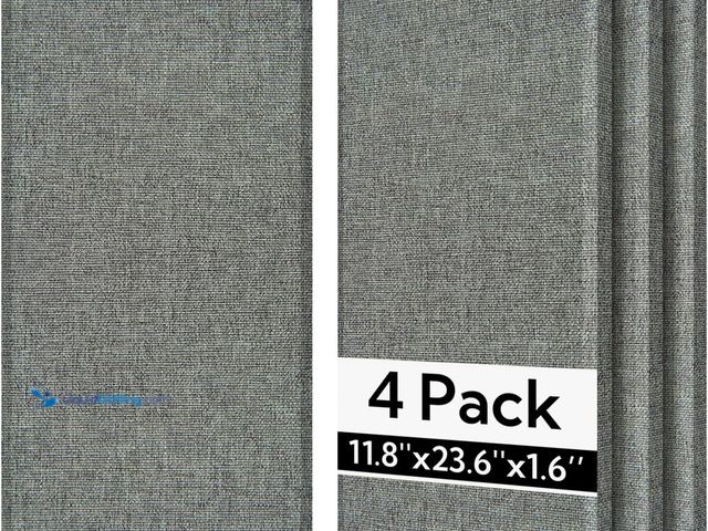 Lot 49-5553386 - Olanglab Fiberglass Acoustic Wall Panels 4 Pack, 11.8'' x 23.6'' Sound Panels, Fabric Wrapped Sound ...