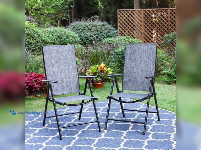 Lot 49-5414311 - (2) Grey Folding Reclining Sling Chairs, Unused.