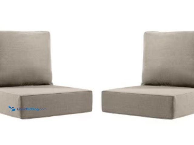 Lot 49-3615728 - 4-Pc Carolina Gray 24"x24"x6" Olefin Deep Seating Outdoor Lounge Chair Sofa Cushion Set, Model # GM-...