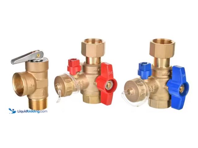 Lot 49-3433547 - Rheem Brass Service Valves for Tankless Water Heaters, Model # RTG20326, Unused.   Ref#HDPA0213