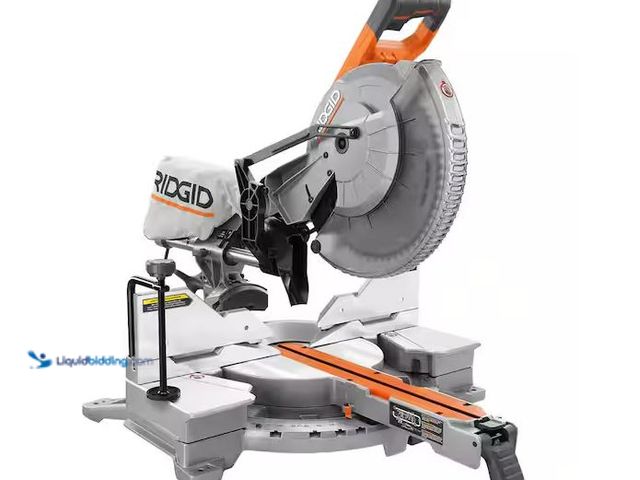 Lot 49-1572148 - RIDGID 15 Amp Corded 12 in. Dual Bevel Sliding Miter Saw with 70 Deg. Miter Capacity and LED Cut Lin...