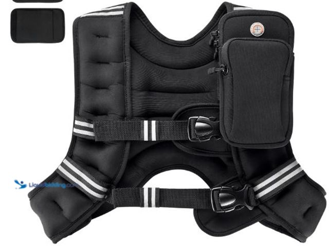 Lot 49-1532065 - PACEARTH Weighted Vest,20LbsWeight Vest with Reflective Stripe, Body Weight Vests Adjustable for Men...