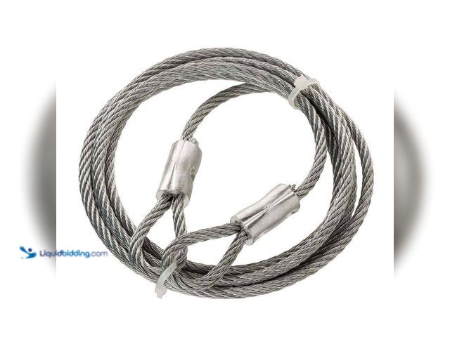 Lot 49-5447957 - Lot of 2. Everbilt 3/8 in. x 9 ft. Galvanized Cable Sling with Loops. [Model # 803042] Unused