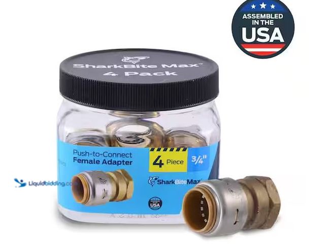 Lot 49-1579022 - Lot of (2) SharkBite Max 3/4 in. Push-to-Connect x FIP Brass Adapter Fitting Pro Pack (4-Pack) Model...
