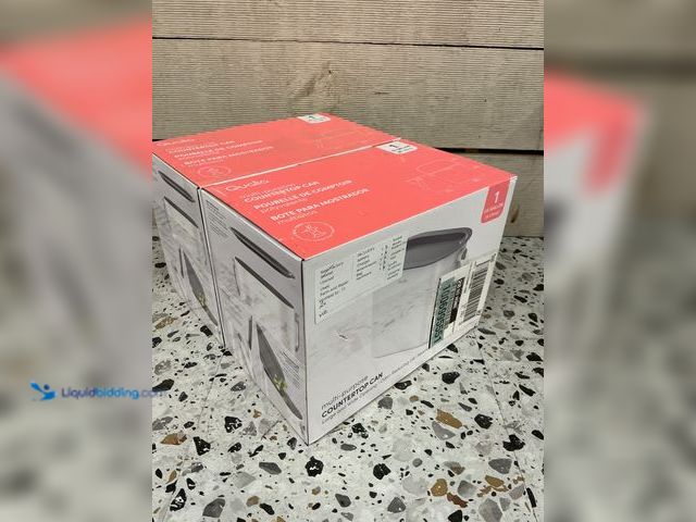 Lot 49-5489180 - QTY 2 - Qualia Multi-Purpose Countertop Compost Bin | 4L / 1 Gal ABS Plastic Slim Shape. Model #8100...