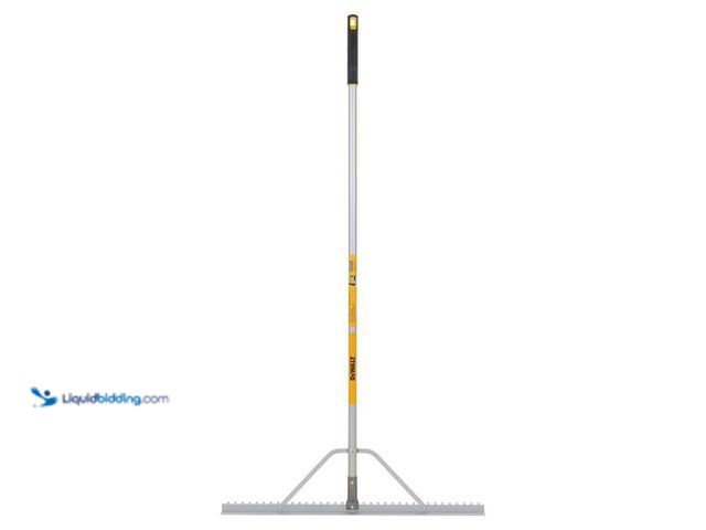 Lot 49-2024496 - DEWALT 66 in. Aluminum Landscape Rake. Model # DXLHA2618. MSRP $45. Unused. Scuffs and scratches.   ...
