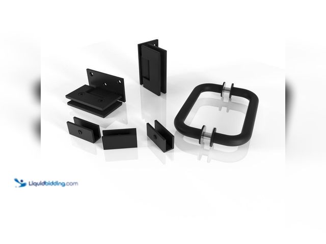 Lot 49-5463181 - Glass Warehouse 78 in. Wall Hinged Hardware Pack in Matte Black with Handle Unused