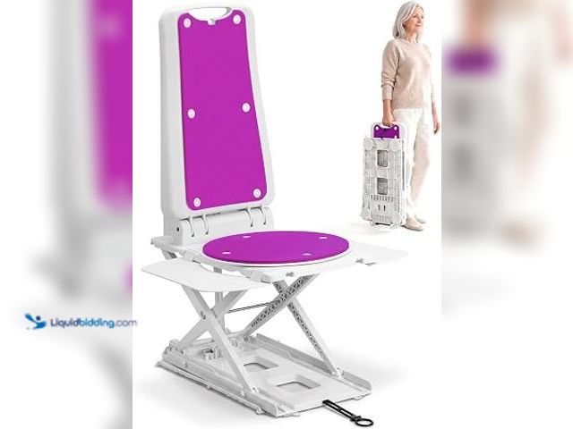 Lot 49-2025414 - SUNDERWELL Electric Chair Lift for Elderly, 24 lbs Lightweight Floor Lift for Elderly Falls with 360...