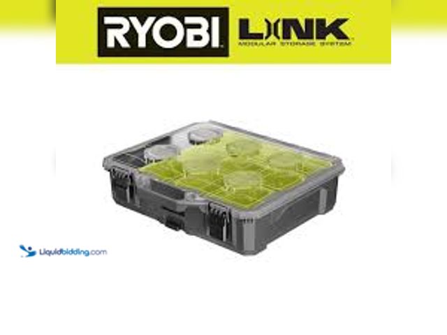 Lot 49-5459792 - RYOBI LINK 10-Compartment Modular Small Parts Organizer Tool Box. Model # STM303. Unused.