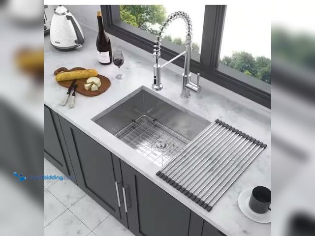 Lot 49-3432682 - MEDUNJESS Lindra 23 in. L x 18 in. W Undermount Single Bowl Stainless Steel Kitchen Sink with Drying...