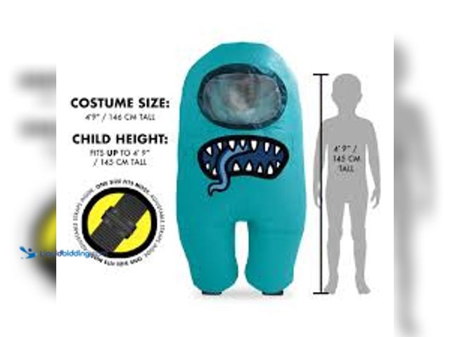 Lot 49-5436661 - Childrens one size fits most. TOIKIDO AMONG US IMPOSTER CREWMATE Inflatable Child Costume Turquoise ...