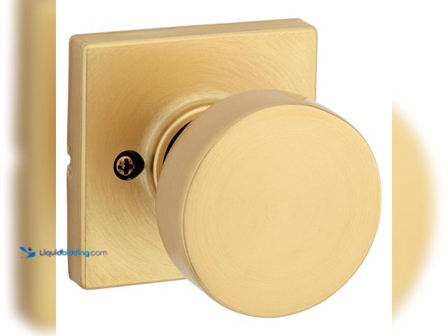 Lot 49-5447770 - Lot of 3. Kwikset Pismo Satin Brass Square Half-Dummy Door Knob. [Model # 788PSK SQT 4 CP] Unused