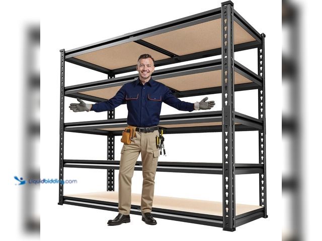 Lot 49-3480390 - Reibii 40"W x 20"D Garage Storage Shelf, 2,500lbs Heavy Duty Garage Shelving, Adjustable Metal Shelv...