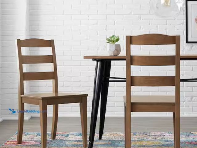 Lot 49-5538979 - Patina Oak Dining Chairs (x2). SKU #1008344643. Unused with hardware and attachments.