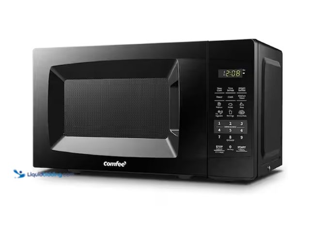 Lot 49-3471598 - Comfee' 0.7 cu. ft. 700 Watt Compact Countertop Microwave in Black with Safety lock, One-Touch Butto...