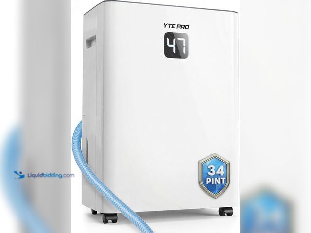 Lot 49-5549917 - 34Pint Dehumidifier for 2500Sq.Ft With 6.56Ft Drain Hose, for Basement | 6.56FT Drain Hose, Front Hu...