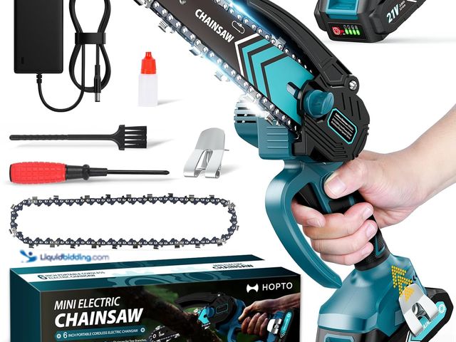 Lot 49-3511611 - 6 Inch Mini Chainsaw Cordless, Portable Electric Chain Saw, for Wood Cutting. [ASIN: B0DCYZ183M] New