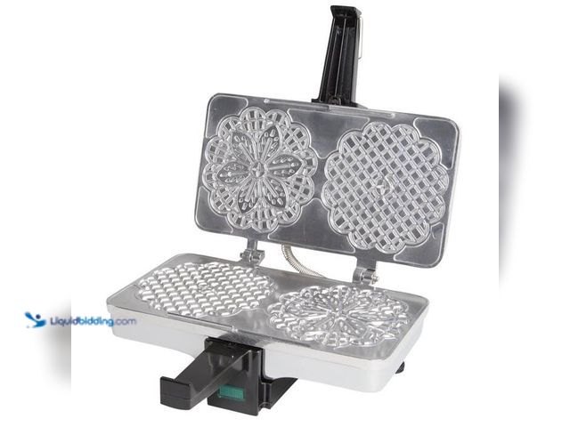 Lot 49-1515959 - CucinaPro 2-Waffle Stainless Steel Pizzelle Waffle Maker. Model# 220-05P. Slightly Used. Tested/Powe...