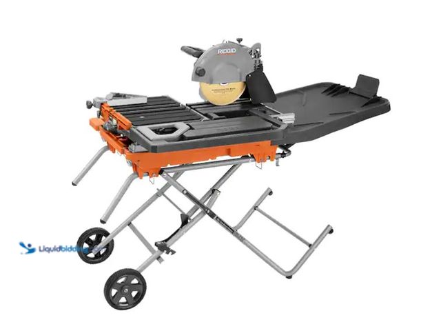 Lot 49-1571319 - RIDGID 15 Amp 10 in. Wet Tile Saw with Portable Stand, Model # R4093, Used, Powers on, MSRP $899.00 ...