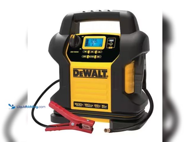 Lot 49-1557372 - DEWALT 1600 Peak Amp Jump Starter with Digital Compressor and USB Power Bank, Jump Starter with 120 ...