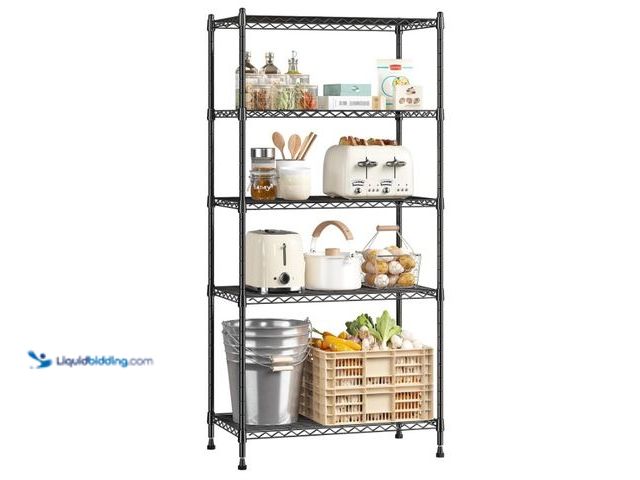 Lot 49-3472667 - 59.4" H x 21.5" W x13.6 D 5-Tier Storage Shelves 1010LBS Wire Shelving Adjustable Metal Shelving Uni...