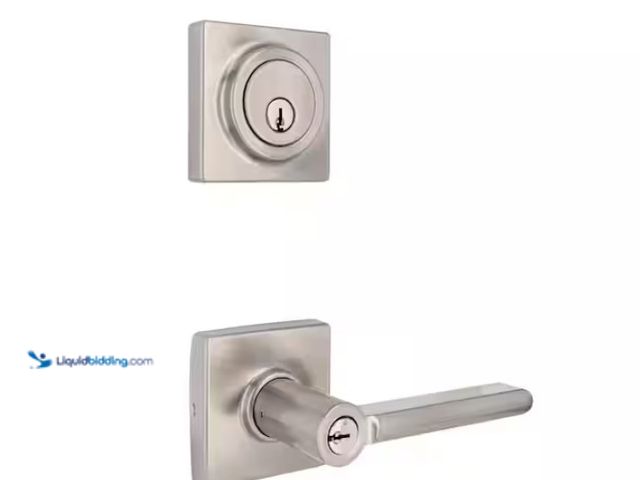 Lot 49-1578121 - Lot of (6) sets Defiant Tone bridge Satin Nickel Single Cylinder Combo Pack with Square Rose, Model ...