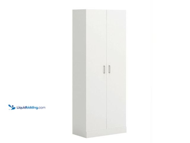 Lot 49-1623703 - Sauder 2 Door Storage Cabinet White, Model # 042666120708, Unused, Has attachments. (NOTE: Factory p...