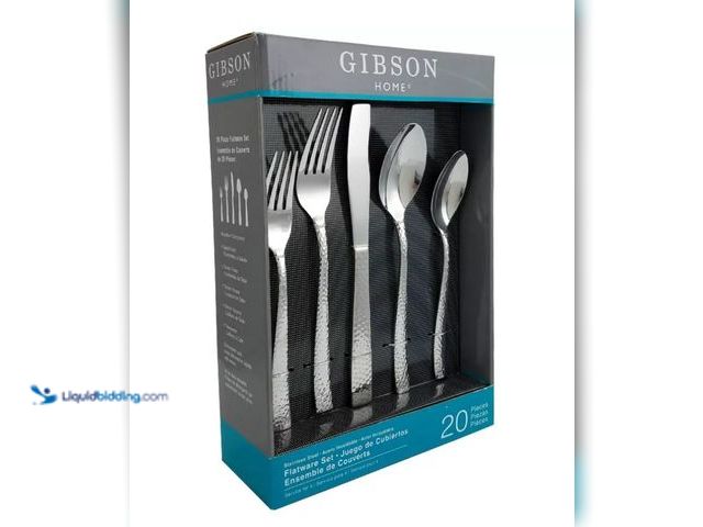 Lot 49-5459691 - QTY 2 - Gibson Home 20pc Stainless Steel Brighton Silverware Set: Flatware Service for 4, Dishwasher...