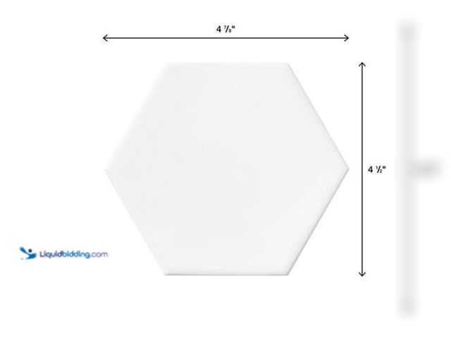 Lot 49-5548821 - QTY 38 - Daltile LuxeCraft White 4-1/4 in. x 4-7/8 in. Glazed Ceramic Hexagon Wall Tile (3 sq. ft./C...