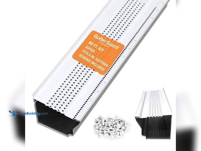 Lot 49-5546507 - Gutter Guard by Gutterglove 4 ft. L x 6 in. W All-Aluminum Gutter Guard - White Finish (80 ft. Kit -...