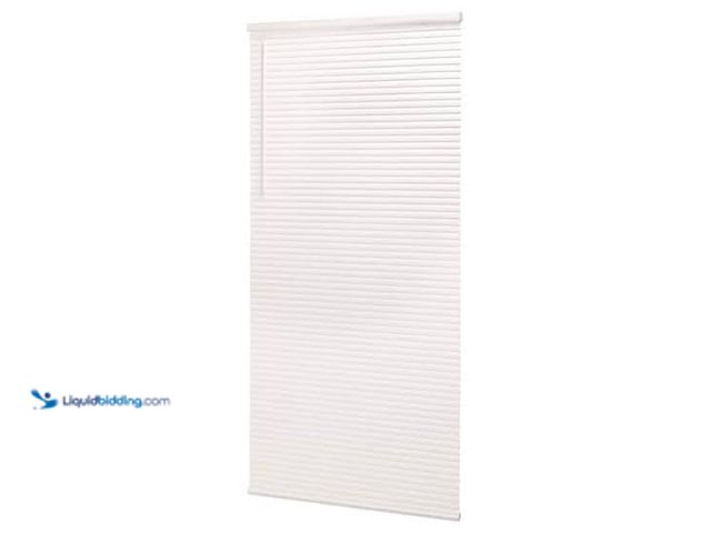 Lot 49-5538616 - QTY 4 - StyleWell
Pre-Cut 71 in. W x 64 in. L Cordless Light Filtering White Vinyl Mini Blind with ...