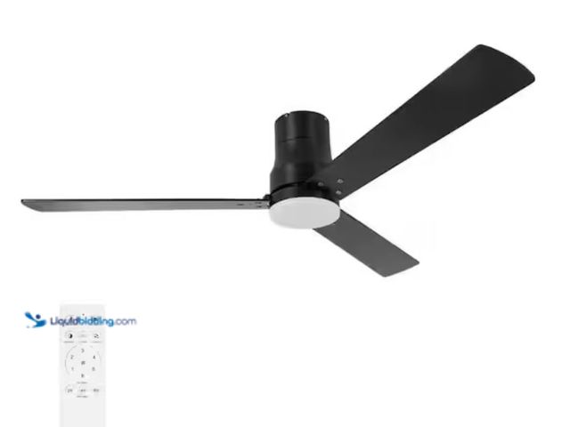 Lot 49-2001636 - Hampton Bay Sumner 52 in. Indoor Matte Black Ceiling Fan with White Color Changing Integrated LED Re...
