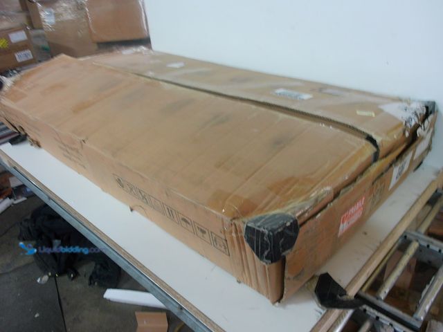 Lot 49-3472643 - White Wooden Wall Mounted Closet Organizer System With Shelves and Clothes Hanging Racks, Unused  Re...