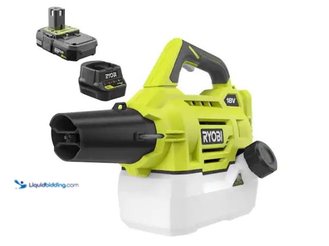 Lot 49-1627559 - RYOBI ONE+ 18V Cordless Battery Fogger/Mister with 2.0 Ah Battery and Charger Model # P2850, Used, H...
