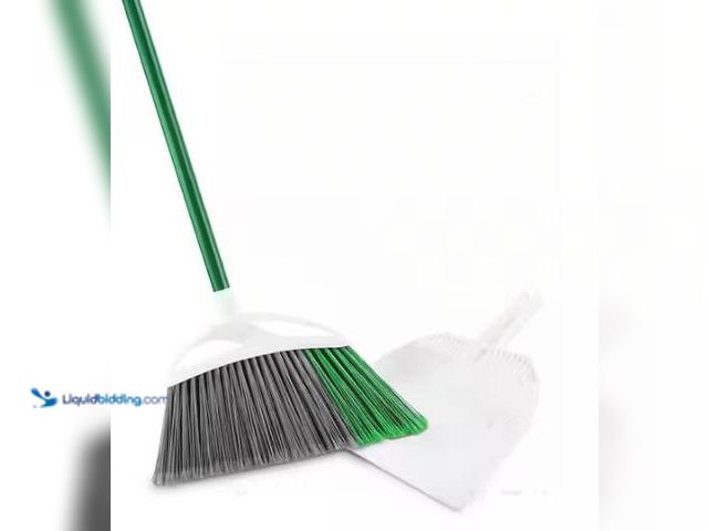 Lot 49-1549231 - Libman Qty 4 15 in. Extra-Large Precision Angle Broom and Dustpan Set with Steel Handle Model # 1724...